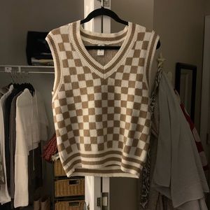 Checkered Sweater Vest